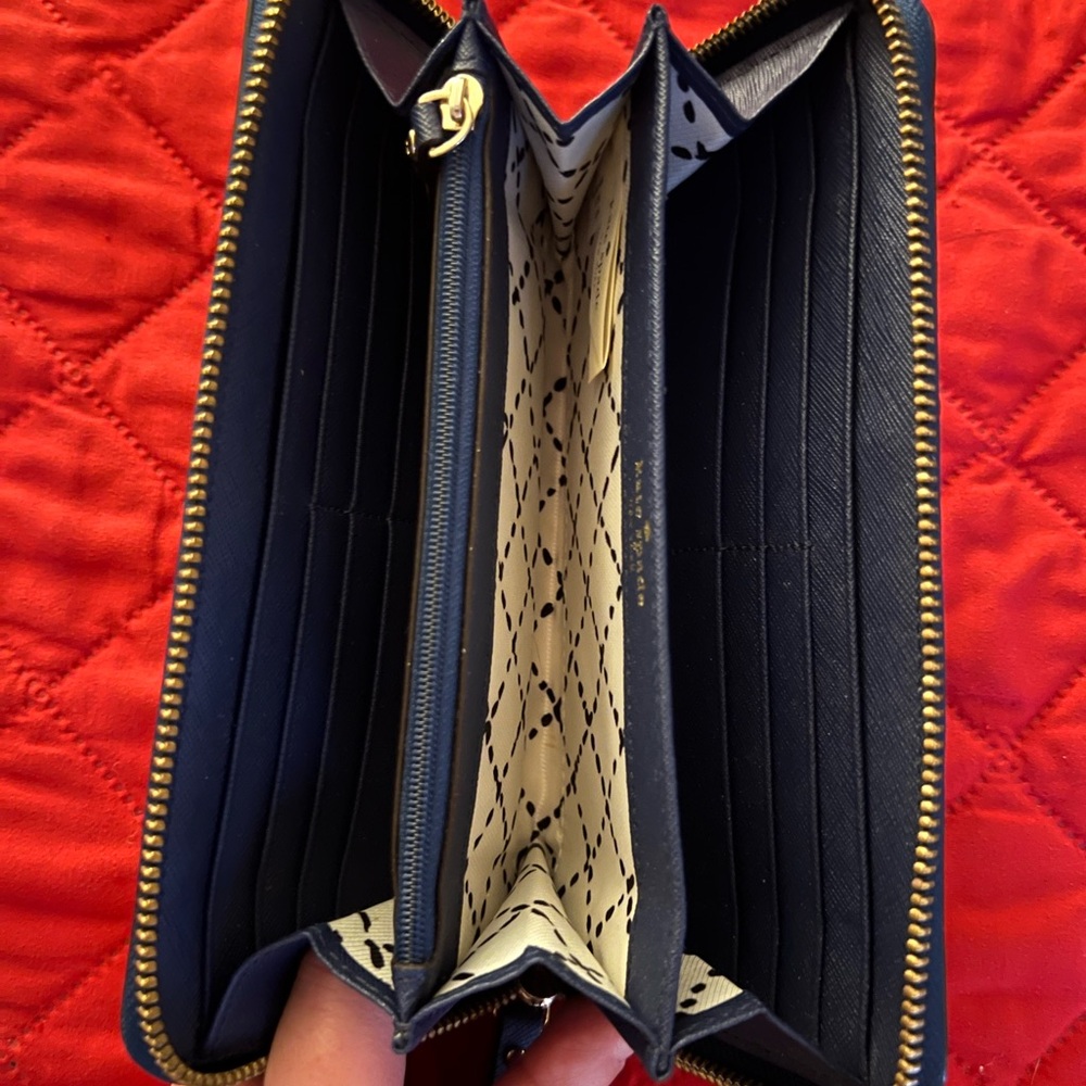 Kate Spade Navy Blue Wallet with Gold Accent - Picture 7 of 16